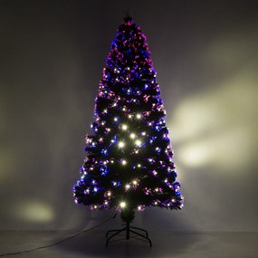HomCom Albero di Natale Artificiale 230 Rami in PVC con Luci LED Φ82 x 180cm Verde