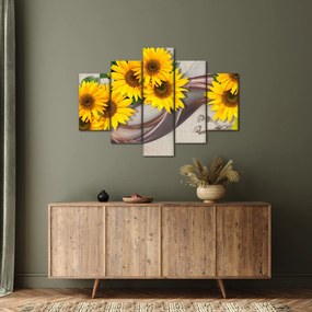Tablou - Flori strălucitoare de floare soarelui (150x105 cm)