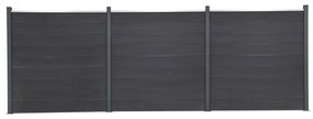 vidaXL Set panouri pentru gard, gri, 526x186 cm, WPC