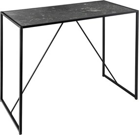 Masa din bar design industrial Slim Line 120cm, negru efect de marmura
