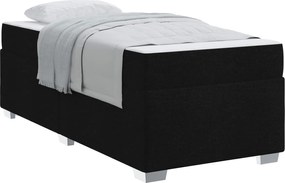 vidaXL Cadru de pat cu saltea Negru 90 x 190 cm țesătură