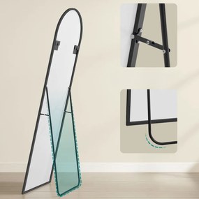 Oglindă rotunjită UMBRA, 160x50 cm, negru SongmicsHome