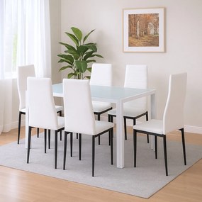 Mabel 6+1 set de luat masa alb-negru