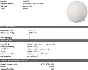 Perna decorativa LUX Palla L boucle crem 114874 HZ