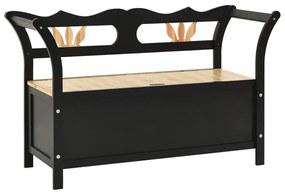 vidaXL Bancă, negru, 107x45x75,5 cm, lemn masiv de brad