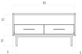 Comodă TV din lemn de stejar 90x50 cm Abies – The Beds