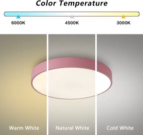 Brilagi - Plafonieră LED POOL, 36W, 230V, 3000/4000/6000K, 30 cm, roz