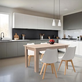 Set de masă Zara 4+1 alb-stejar Sonoma