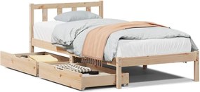 vidaXL Cadru de pat fără saltea, 90x200 cm, lemn masiv pin