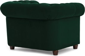 Fotoliu verde chesterfield cu tapițerie din catifea York Blik – Ropez