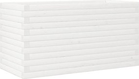 vidaXL Jardinieră de grădină, alb, 90x40x46 cm, lemn masiv de pin