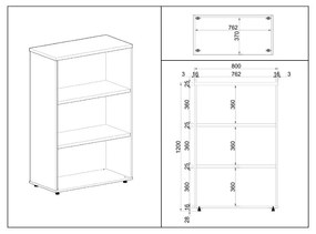 Dulap mediu SimpleOffice 80 x 40 x 120 cm, gri