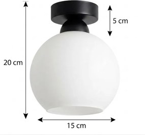 BRILAGI - Plafonieră LED RETRO GLASS 1xE27/60W/230V Ø 15 cm negru/alb