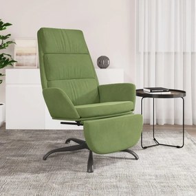 3097911 vidaXL Scaun de relaxare cu taburet, verde deschis, catifea