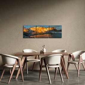 Tablou cu peisaj montan (cu ceas) (90x30 cm)