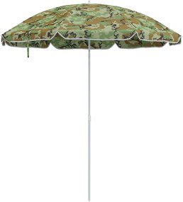 vidaXL Parasol de Plajă Camuflaj 206 x 206 x 212 cm Poliester și metal