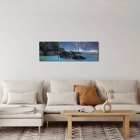 Tablou cu plaja (cu ceas) (90x30 cm)