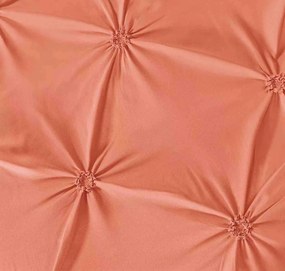Lenjerie de pat cu pliuri, tesatura tip finet, pat 2 persoane, 6 piese - Peach