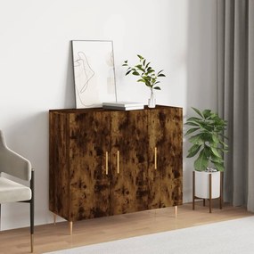 828097 vidaXL Servantă, stejar fumuriu, 90x34x80 cm, lemn compozit
