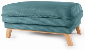 Taburet turcoaz cu tapițerie din catifea reiată Tori – Bonami Selection