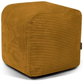 Fotoliu bean bag galben muștar cu tapițerie din catifea reiată Plus 50 Lounge – SLOWDOWN