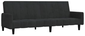 337385 vidaXL Canapea extensibilă cu 2 locuri, negru, catifea