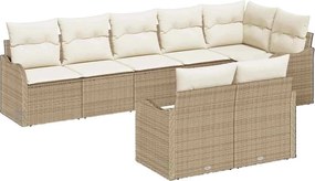 vidaXL Set de canapele pentru grădină Bej poliratan