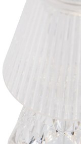 Lampă de masă din sticlă transparentă cu LED reîncărcabilă IP44 - Lola 20 Lux