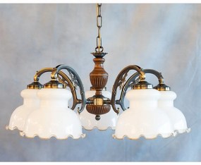 Lustra rustica suspendata cu 5 brate design italian 5900