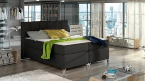 Pat tapitat boxspring, cu spatiu pentru depozitare, 160X200 cm, Basilio 1, Eltap (Culoare: Negru)