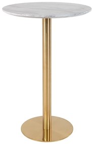 Masă de bar rotundă cu blat cu aspect de marmură ø 70 cm Bolzano – House Nordic