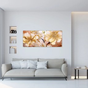 Tablou - Flori de aur (120x50 cm)