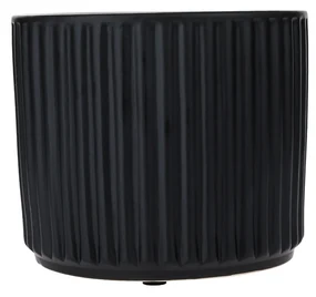 Ghivece de flori din ceramică, set de 2, negru mat, KELSO