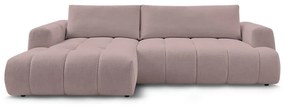 Colțar roz extensibil/cu spațiu de depozitare (cu colț pe partea stângă/cu șezlong) Fuji – Bobochic Paris