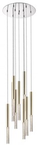 Lustra LED design minimalist cu 9 pendule One, auriu P0461-09L-B5F7 ZL