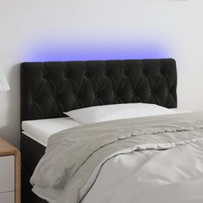 3121992 vidaXL Tăblie de pat cu LED, negru, 100x7x78/88 cm, catifea