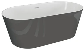 Cada de baie ovala freestanding Spatio Zoe, acril, antracit, 160 x 80 cm