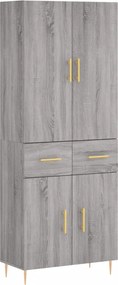 vidaXL Dulap înalt, gri sonoma, 69,5x34x180 cm, lemn compozit