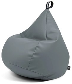 Fotoliu bean bag gri cu tapițerie din imitație de piele Drop XL – So Soft?