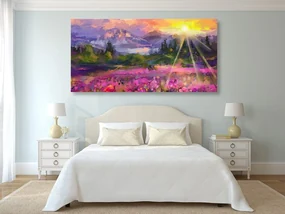 Tablou pictură în ulei peisajul multicolor