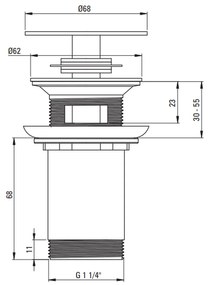 Ventil lavoar baie sau bideu click-clack culoare auriu periat Deante