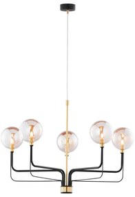 Jupiter 1886 - Lustra pe cablu ERIS 5xG9/14W/230V auriu/negru/bej fumuriu