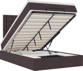 vidaXL Cadru de pat otoman cu saltea țesătură maro închis 120x190 cm