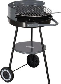 Gratar pe carbuni MasterGrill MG912, 40 cm, Maner transport, Raft, 2 rotite, Negru/Gri