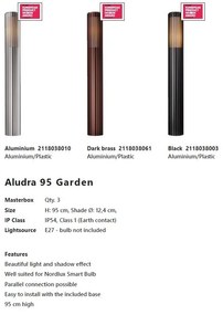 Stalp mediu pentru iluminat exterior IP54 Aludra aluminiu