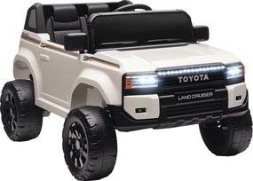 AIYAPLAY Mașină Electrică pentru Copii TOYOTA Land Cruiser 12V cu Telecomandă, Vârsta 3-6 Ani, Alb | Aosom Romania