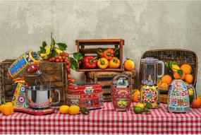 Mixer planetar SMEG Dolce & Gabbana SMF03DGEU, 800 W, 4,8 l, 10 viteze, Functie de pornire treptata, Multicolor