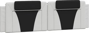 vidaXL Pernă pentru tăblie pat, Viana, alb și negru, 180cm, piele artificială