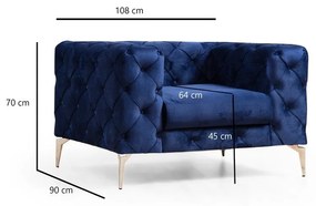 Fotoliu albastru închis Como – Artie