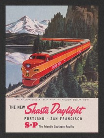 Reproducere The New Shasta Daylight Train (Vintage Transport), (30 x 40 cm)